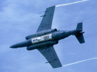Buccaneer of 12 Sqn carrying the recce pack