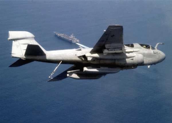 Grumman EA-6B Prowler armed with a HARM