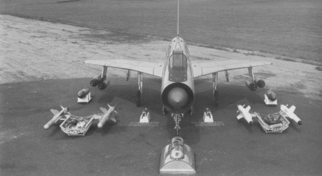 Lightning F.53 with recce pack in the foreground