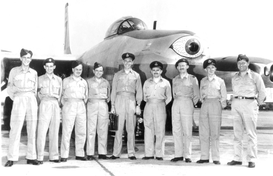 RAF crews in front of RB-45C